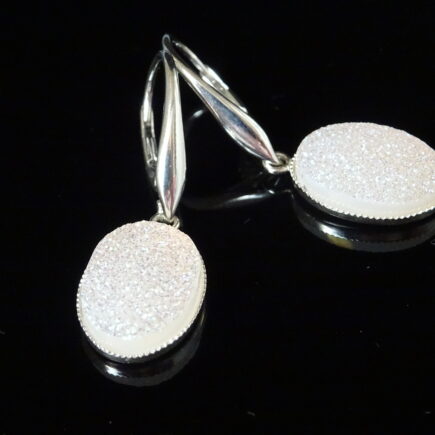 Druzie and Silver Earrings