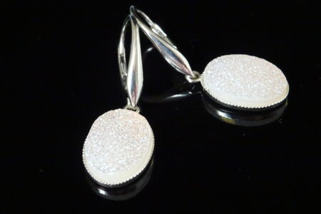 Druzie and Silver Earrings